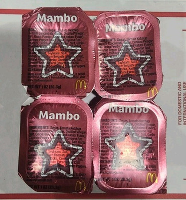 4 Count Lot McDonald's Mambo Dipping Sauce Limited Edition