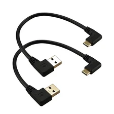 2 Pack 8IN 20CM 90 Degree USB C Extender, Left, Right Angle, Type C, Data