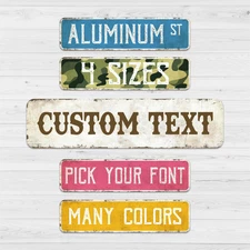 Custom Vintage Street Sign | Personalized Aluminum sign | 4 Sizes | Rustic Decor