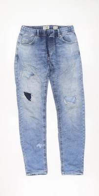 Celio Blue French Market Skinny Fit Hellblau Distressed Jeans Herren EUR 36