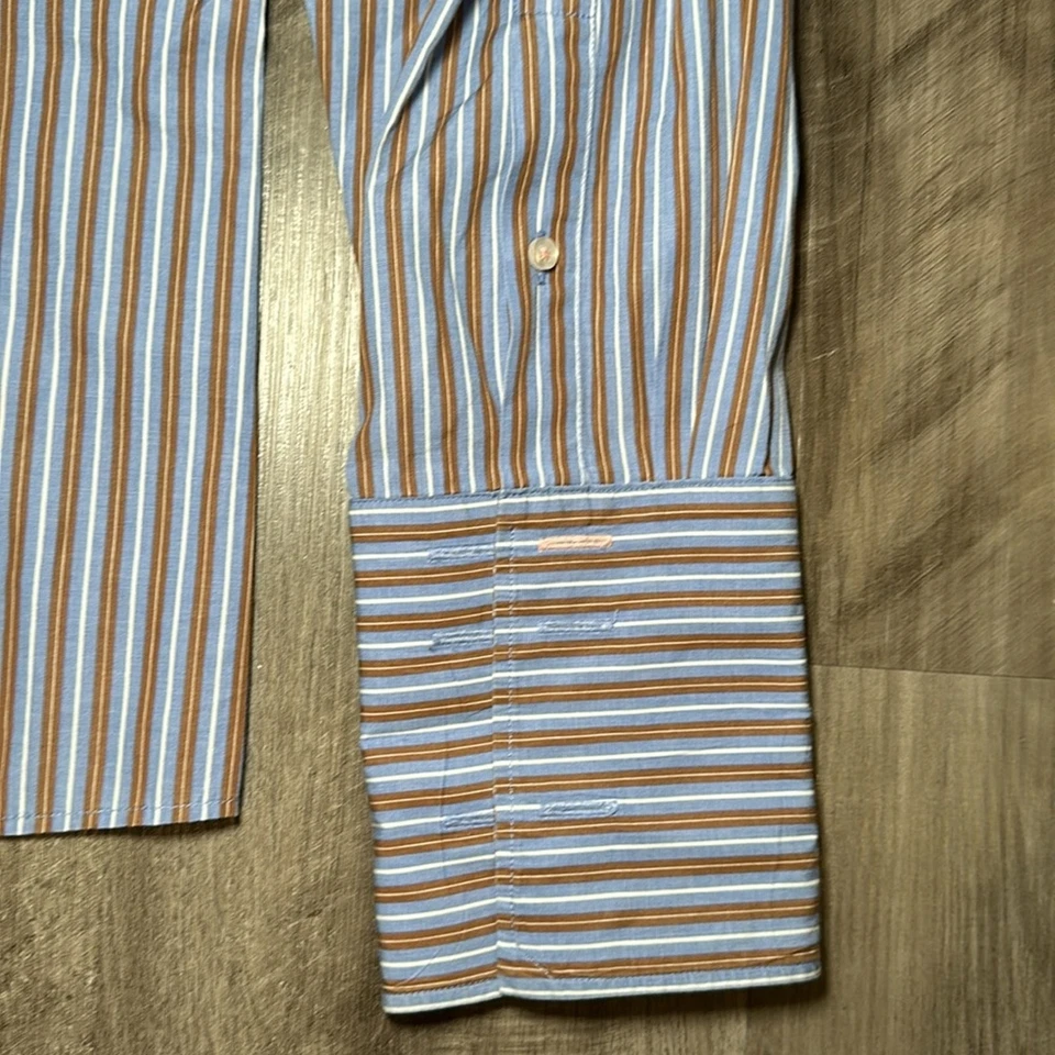 Pink Thomas Pink Slim Fit Striped French Cuffed Button Down - 18.5 (2XL) - Image 4 of 4