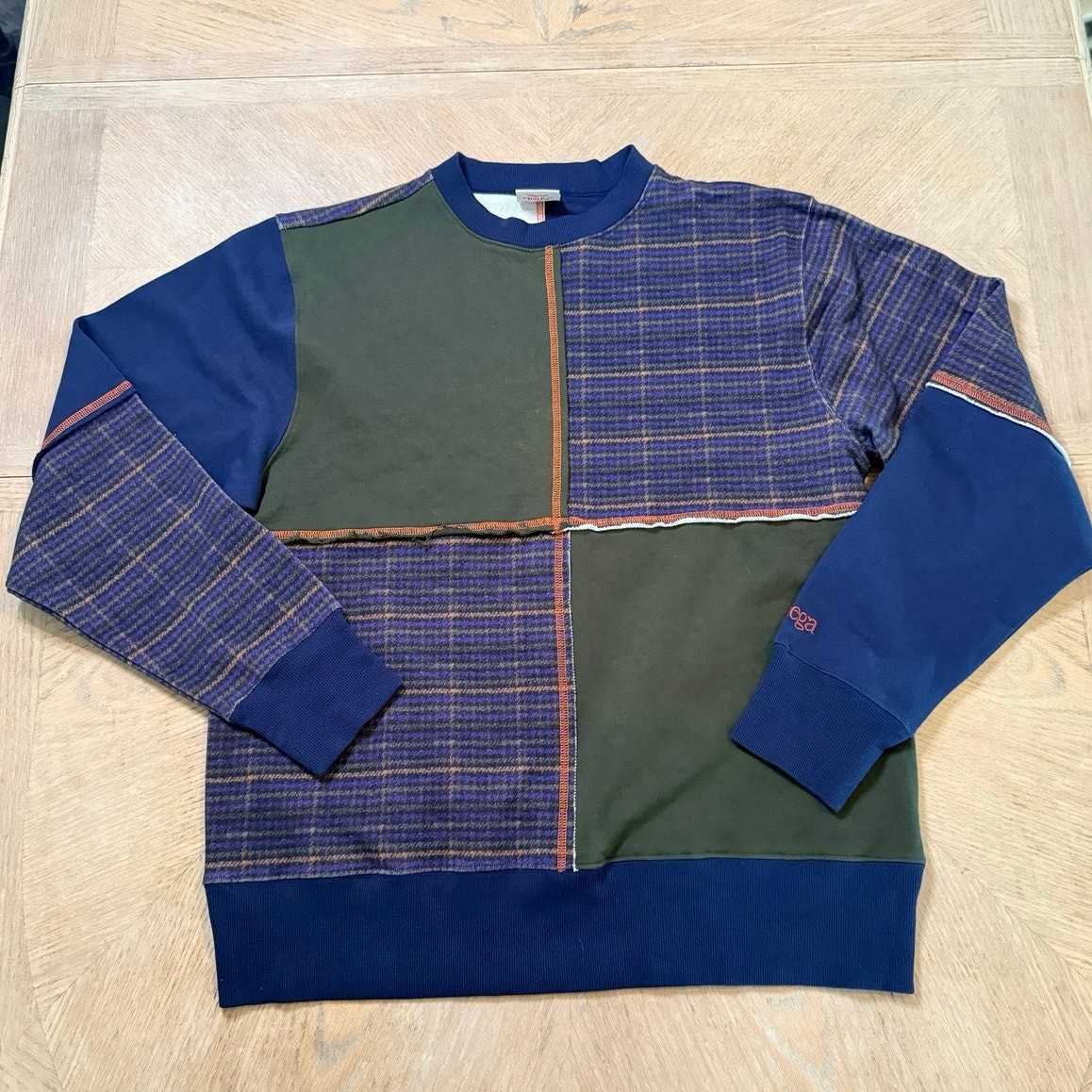 Bodega hidden in plain sight patchwork pullover s… - image 1