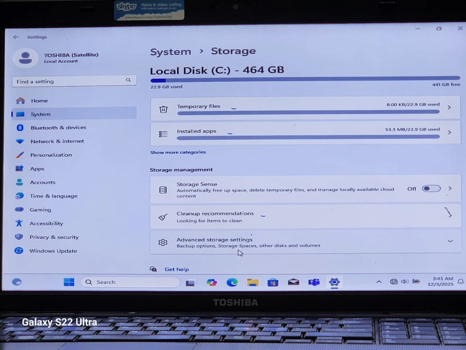 TOSHIBA SATELLITE PRO C650 15.6'' SCREEN RAM 8GB STORAGE 500GB (HDD CORE i3 2ND - Image 3 of 4