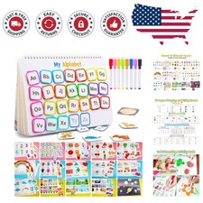 Interactive Preschool Busy Book with 15 Themes  8 Coloring Markers for Kids