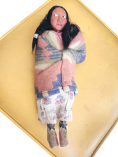 ANTIQUE SKOOKUM MOTHER BABY INDIAN Doll 12" Blanket BEAUTIFUL