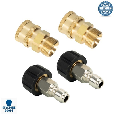 #ad Pressure Washer Quick Connect Kit 4 Pack Brass Fittings 5000 PSI $29.40