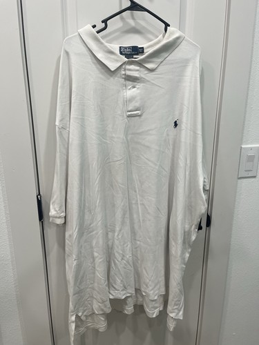 Polo Ralph Lauren Classic Solid Short Sleeve Polo Shirt (Mens 4XLT ) White - Picture 6 of 13