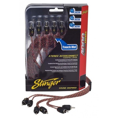 STINGER SI4617 6-CHANNEL DIRECTIONAL TWISTED PAIR RCA INTERCONNECT CABLE 17 FT.