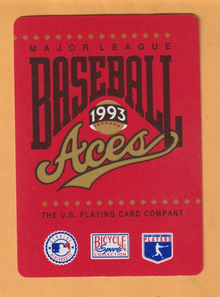 Carlos Baerga Cleveland Indians 1993 U.S. Playing Cards Aces #4D - Image 2 of 2