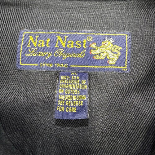 Nat Nast Luxury Hawaiian Silk Button Down Shirt Vintage Sushi Chef Men's XL - Picture 6 of 22
