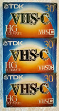 NEW 3 Pack TDK HG Ultimate TC-30 VHS-C VHS-C VHSC Camcorder Video Camera Tapes
