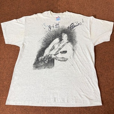 Vintage Pat Travers Live Signed T Shirt Mens XL Hanes Heavyweight Gray Rock Band