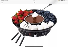 Kusini Electric Fondue Pot Set - Chocolate Fondue Kit - Temperature Control