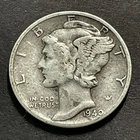 1940 D Mercury Dime 10 cents USA Coin 90% Silver Liberty Freedom WWII Circulated