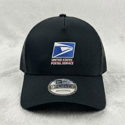 Vintage USPS Postal Service Mesh Trucker Hat Embroidered Baseball Cap Black