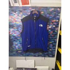 The North Face Gore Windstopper Fleece Vest Mens Large Blue Black Full Zip Logo