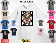 Unisex Men Women USA Flag T Shirt American Freedom  100 Cotton Free Sticker 