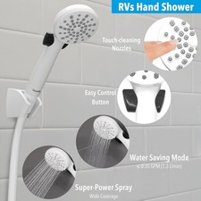 RV Shower Head with Hose and on off Switch Trickle Water Saving High Pressure