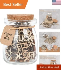 Wooden 'F*cks to Give' Jar with Heart Pattern - Stress Relief for All Occasions