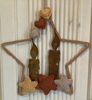 Handgefertigter Weihnachtlich Fenster HäNger HäKel Stern Rostmetall Kerzen -989