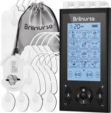 Brilnurse 4 Channels TENS Machine Muscle Stimulator 24 Modes 20 Levels Intensity