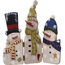 Christmas Snowman Sign Decorations Wooden Table Top Christmas Signs Indoor St...