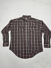 Rockmount Ranchwear Men's Shadow Plaid Dobby Lurex Western Shirt Black XXL 