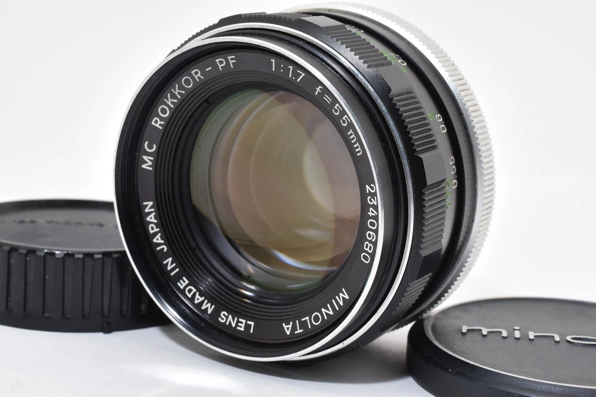 Minolta Rokkor PF 55mm Focal Camera Lenses f/1.7 Maximum Aperture
