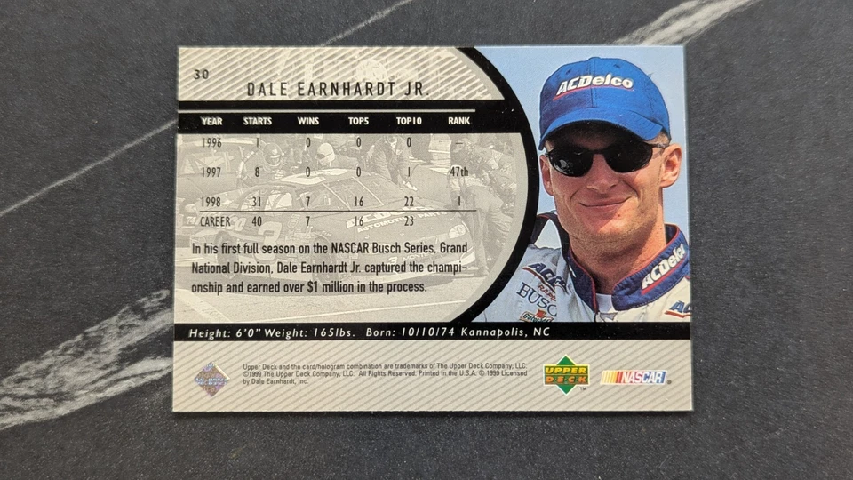 1999 Upper Deck Road to the Cup #30 Dale Earnhardt Jr. - VG - Image 2 of 2