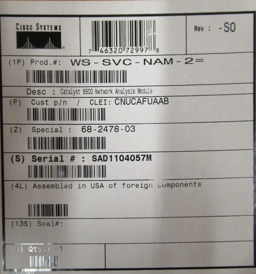 NEW Cisco WS-SVC-NAM-2 Catalyst 6500 / 7600 Series Network Analysis Module - Image 4 of 4