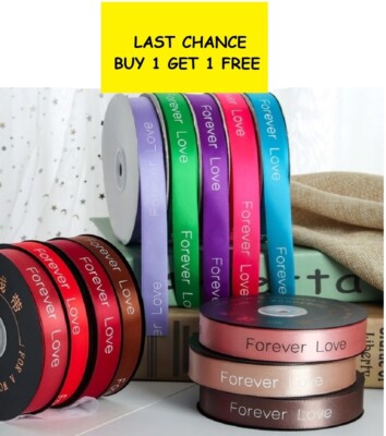 40/45 Yards Satinband 20 mm ''FOREVER LOVE'' Nähen Etiketten Geschenkverpackung 1404