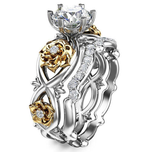 Zircon Inlaid Diamond Men Women Rings Diamond Ring Size 6-13 Filled - Picture 22 of 32