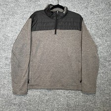 Eddie Bauer Sweater Mens XL Gray 1/4 Zip Pullover Sweatshirt Lightweight Fleece