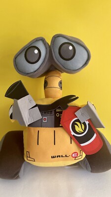 Wall-E Disney Pixar Yellow Robot Plush Stuffed Toy W Fire Extinguisher 