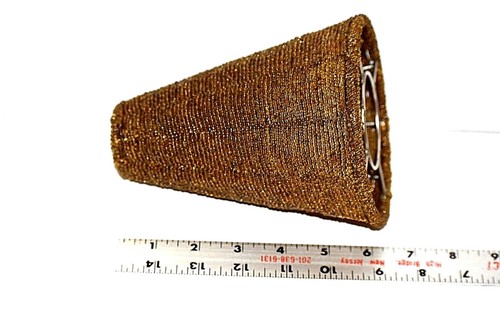 Tealight Beaded Candle Lamp Brown With Gold Stand India 13 1/2" - Picture 7 of 9