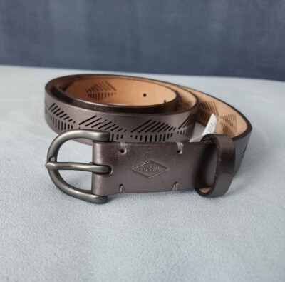 Damen Original Fossil Gürtel Neu Ungetragen 100 cm Lang Gr. M bronze metallic 