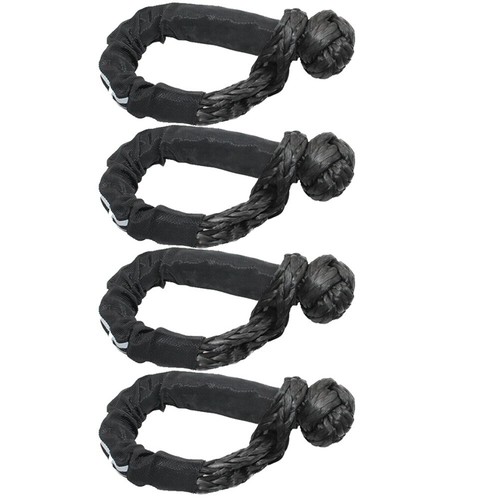 4 Pack Synthetic Soft Shackle Rope 56000lb Breaking Strength Recovery Tow Strap - 第 1/8 張圖片