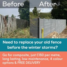 Composite fencing - 1.8m high - Posts - 4 colours - FREE DELIVERY - £150 P/M 