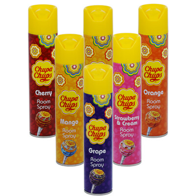 6x Chupa Chups Mix Room Spray Lufterfrischer - 300ml - mit KOSTENLOSEM Kühlschrankmagnet