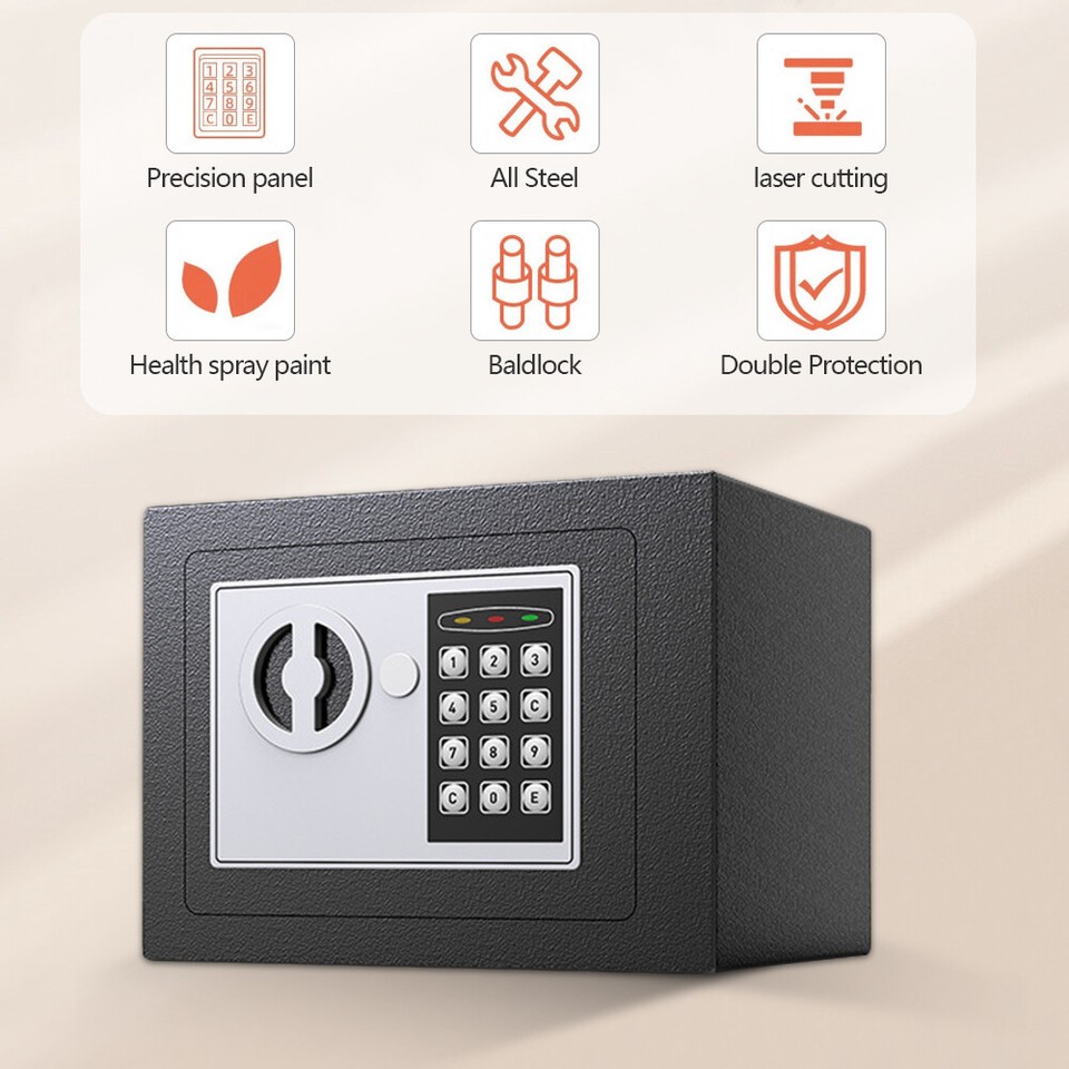 Small Safe Box Digital Electronic Security w/Keypad Fire Proof for Home ...