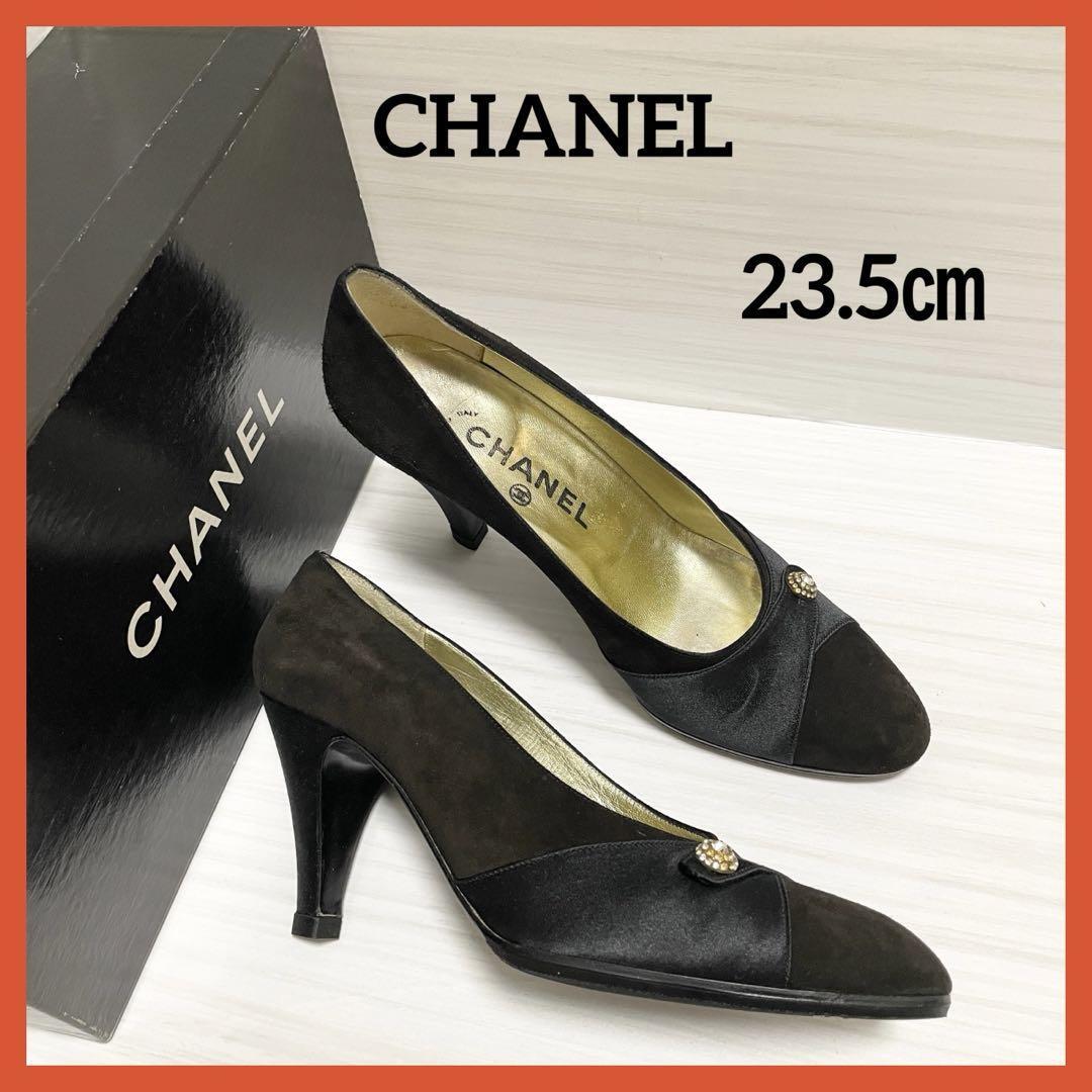 靴 CHANEL Coco Mark Pumps Chanel Pumps Shoes Coco Mark Suede Black Size 36.5 US About6
