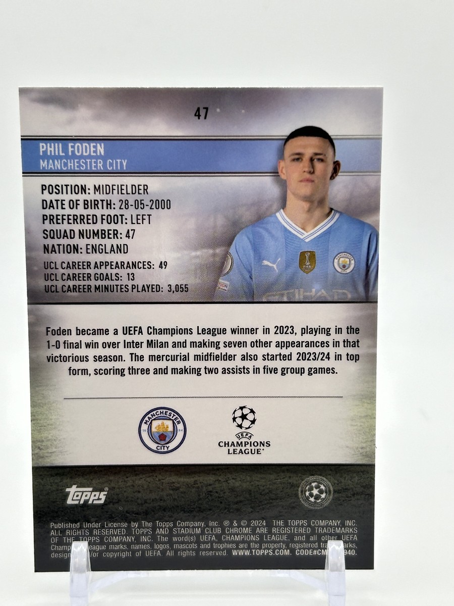 2023-24 Topps Stadium Club Chrome UEFA Phil Foden #47 | eBay