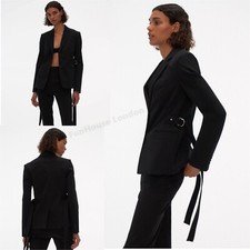 Nwt Helmut Lang Designer Women's Black Blazer Jacket With Straps, Size: 4