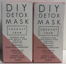 Detox Mask Coconut & Rose 2 oz Each New Natural Eco Friendly Vegan LOT OF 2