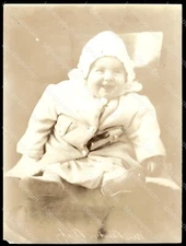 Happy baby in coat and hat 6 x 8 Brown Brothers Original Type 1 Photograph C107
