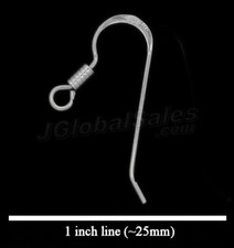 Genuine Sterling Silver French Wire Hook Earwire w/ Coil Spring Earring Finding