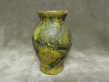 Antique Swirled Painted Finish Art Pottery Bisque Hand Made Mini Vase AS IS