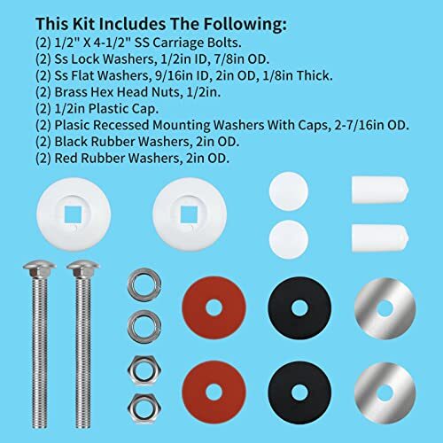 Mounting Kit For Pool Diving Board – Fits Two-Hole Residential Boards, 67-209-911-SS-804702