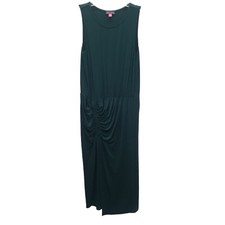 VINCE CAMUTO Dress Women XS Green Sleeveless Long Maxi Ruched Stretch