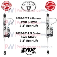 Fox Adj Reservoir 2-3" Rear Shock Pair For 2003-24 4Runner & 2007-14 FJ Cruiser